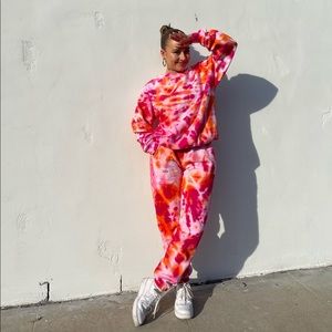 Tie Dye Pink + Orange sweats